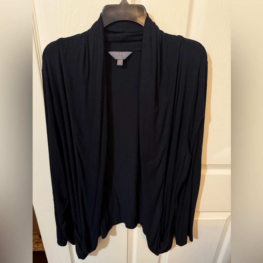 Unique Black Open Front Cardigan/Jacket